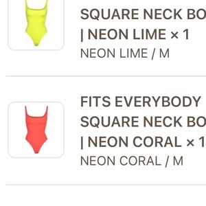 Neon coral skims bodysuit